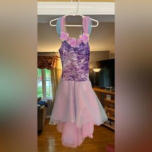 Revolution pink, purple & blue ballet dance costume - child medium